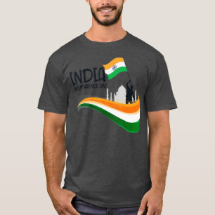 Indien Independence day 15 augusti Indiska Flagga  T Shirt