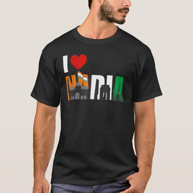 Indien Independence day den 15 augusti 1947 Indisk T Shirt (Framsida)