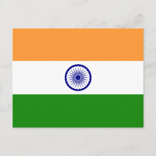 Indien - Indiens nationella Flagga Vykort