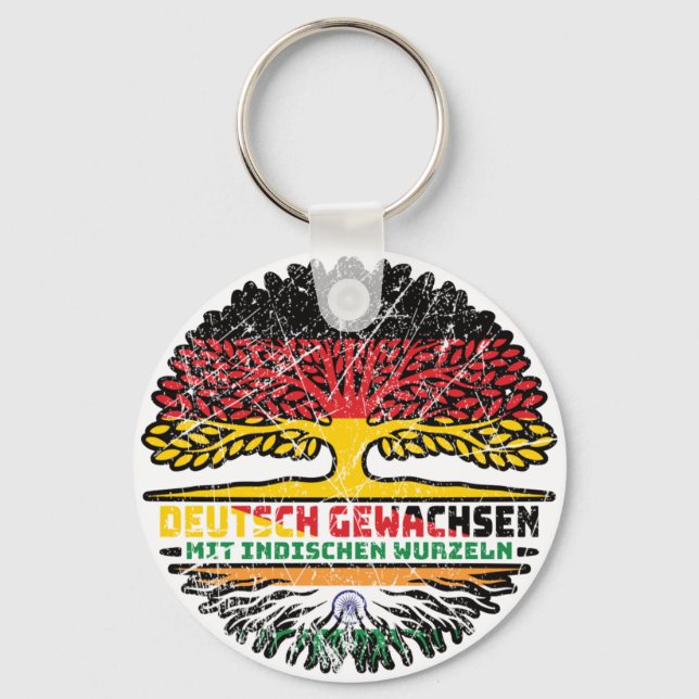 Indien Indisch Deutsch Deutschland Baum Wurzel Nyckelring (Framsida)