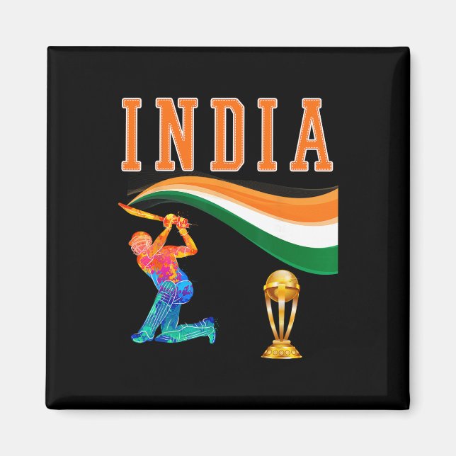 Indien Indisk Cricket Team Tröja Magnet (Framsidan)