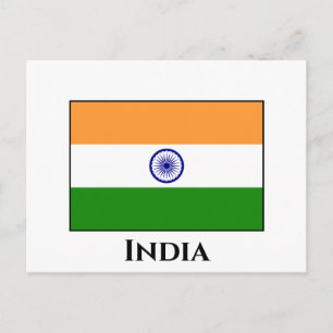 Indien (indisk) flagga vykort