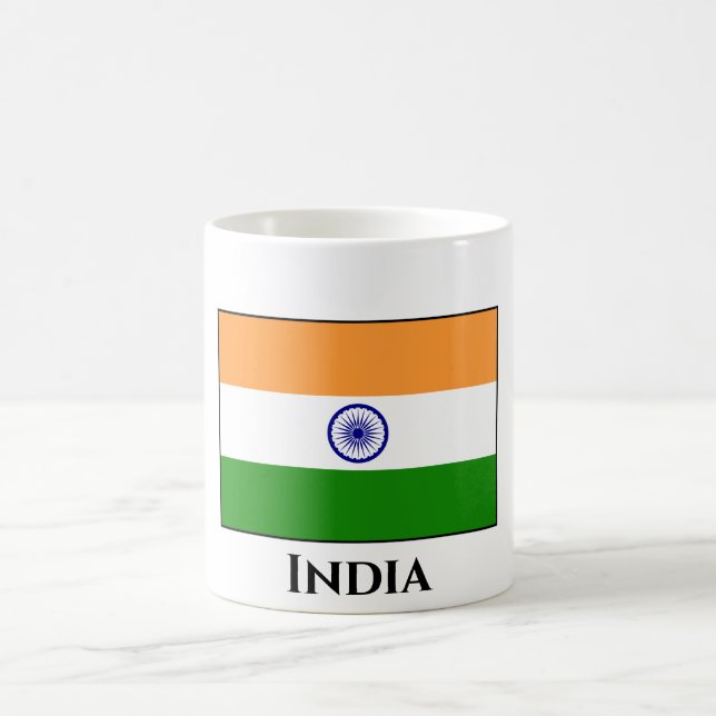 Indien (indiska) Flagga Kaffemugg (Center)