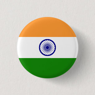 Indien (Indiska Flagga) Knapp