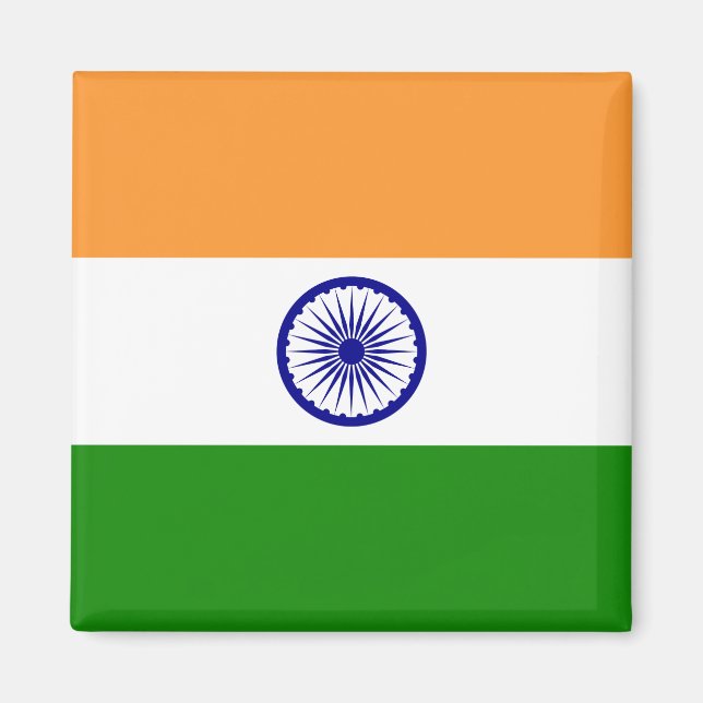 Indien (indiska) Flagga Magnet (Framsidan)