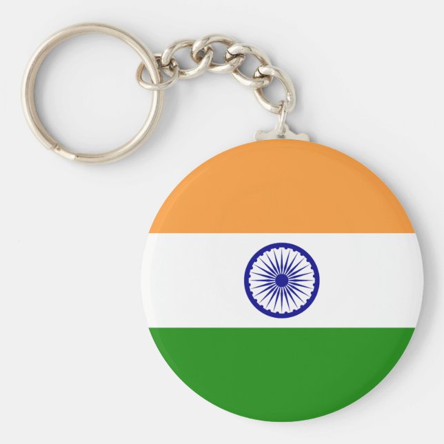 Indien (indiska) Flagga Nyckelring (Framsidan)