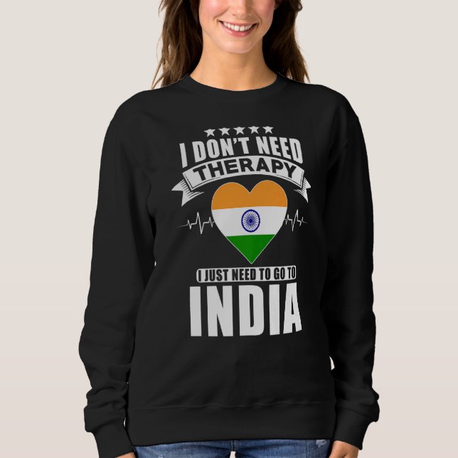 Indien jag inte behöver terapi jag bara behöver gå t shirt (Framsida)