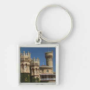 INDIEN, Karnataka, Bangalore: Bangalore Palace Fyrkantig Silverfärgad Nyckelring