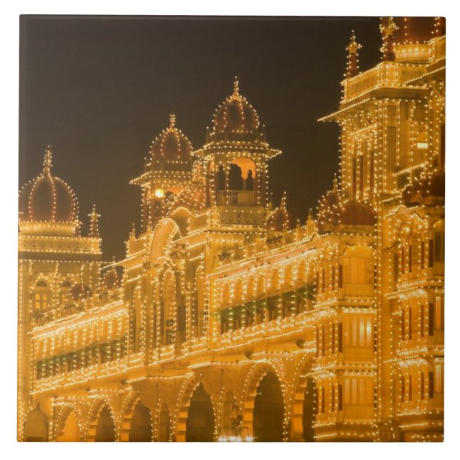 INDIEN, Karnataka, Mysore : Majarajas Palats (b. 2 Kakelplatta (Framsidan)