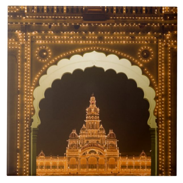 INDIEN, Karnataka, Mysore : Majarajas palats (b. 3 Kakelplatta (Framsidan)