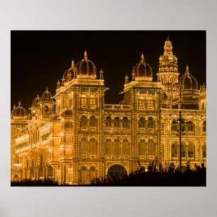 INDIEN, Karnataka, Mysore : Majarajas Palats (b. Poster