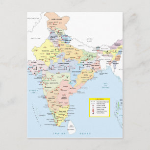 Indien karta 2 vykort