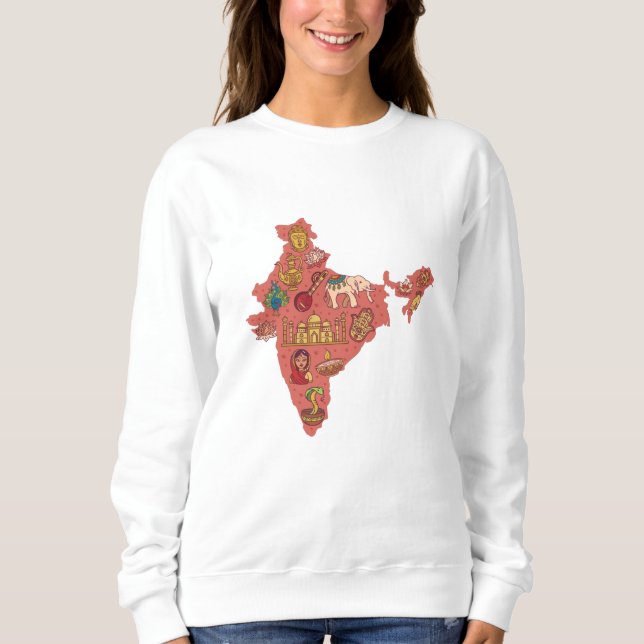 Indien Karta T Shirt (Framsida)