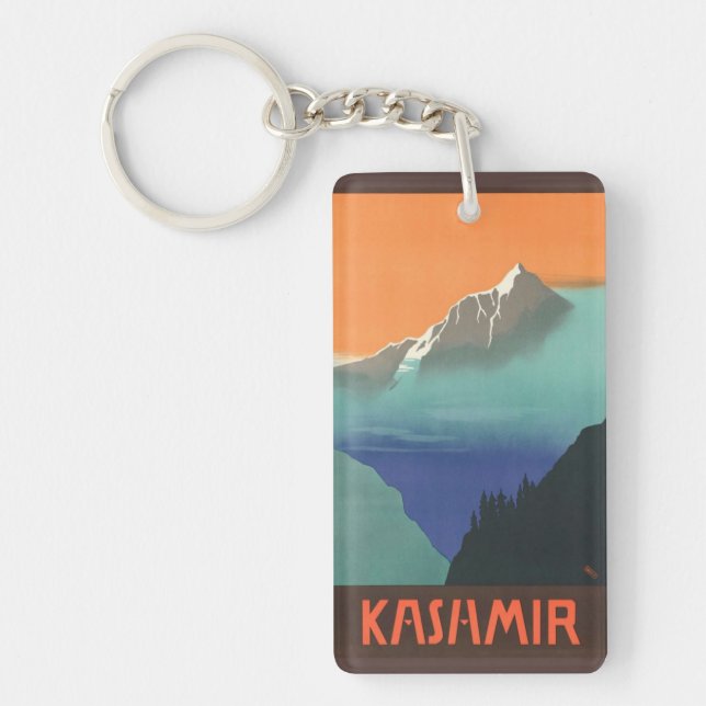 Indien (Kashmir) Travel Poster nyckelring (Framsidan)