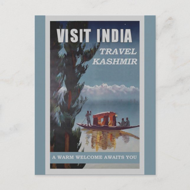 Indien Kashmir Vintage resor Poster Vykort (Framsida)