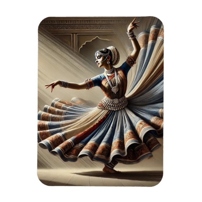 Indien Kathak Dancer Travel Magnet (Vertikal)