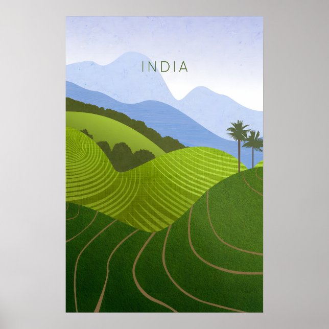 Indien Minimalistisk Resaaffisch Poster (Framsidan)