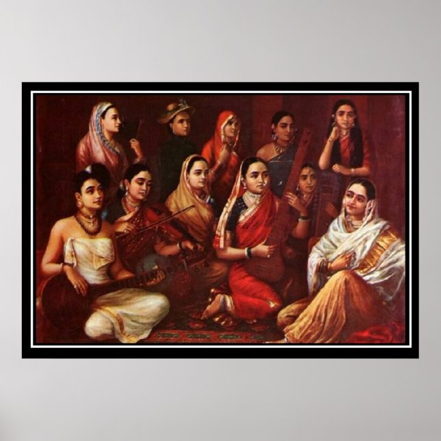 Indien Nittonde Århundrade Musiker Affisch (Framsidan)