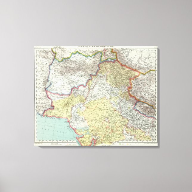 Indien och Afghanistan Canvastryck (Framsida)