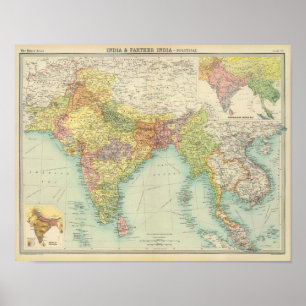 Indien och Farther India politiskt Poster