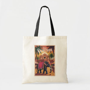 Indien Rajasthan Illustration Resa Konst Vintage Tygkasse