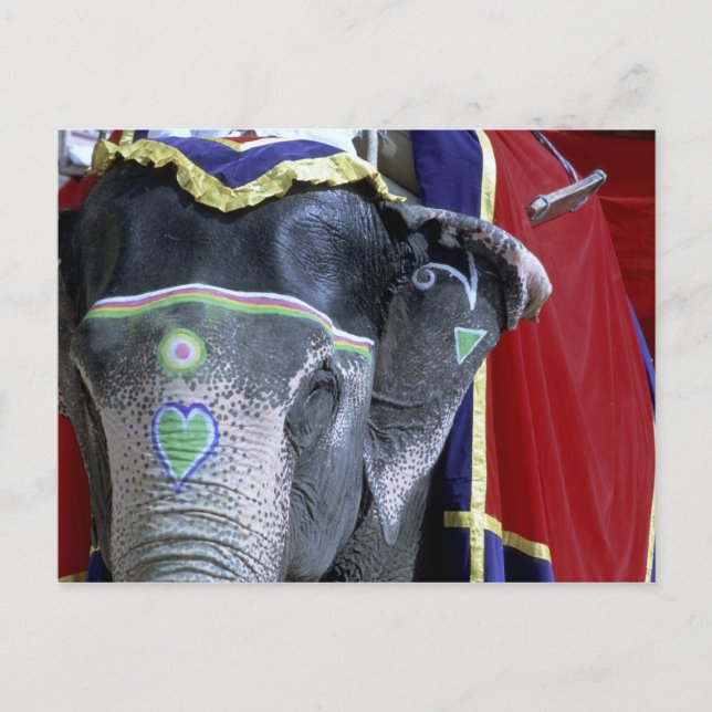 Indien Rajasthan, Jaipur. Bärnstensfärgad Fort. Vykort (Framsida)