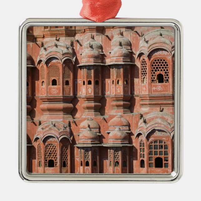 INDIEN, Rajasthan, Jaipur: Hawa Mahal (Vindarnas p Julgransprydnad Metall (Framsidan)