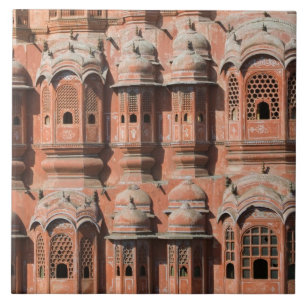 INDIEN, Rajasthan, Jaipur: Hawa Mahal (Vindarnas p Kakelplatta