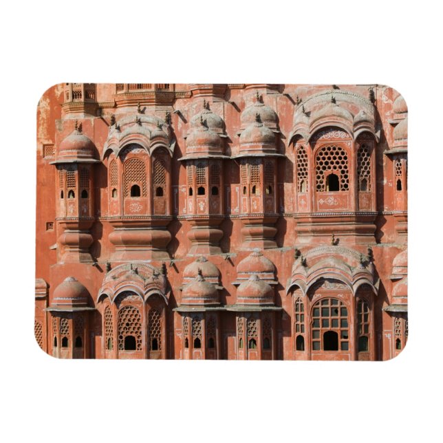 INDIEN, Rajasthan, Jaipur: Hawa Mahal (Vindarnas p Magnet (Horisontell)