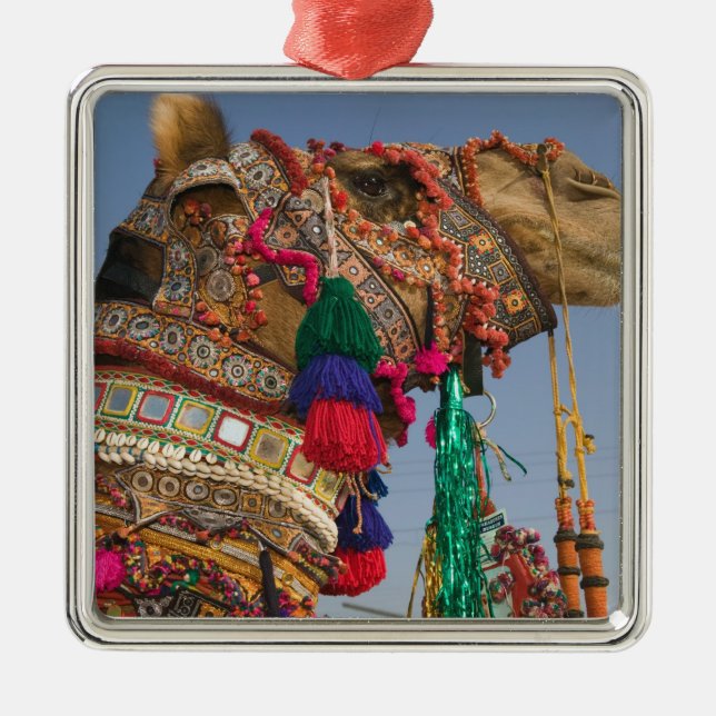 INDIEN, Rajasthan, Pushkar: PUSHKAR KAMELMÄSSA, Julgransprydnad Metall (Framsidan)