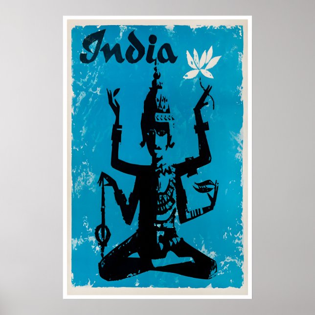 Indien Resa Poster Hinduisk Konst Indisk Tryck (Framsidan)
