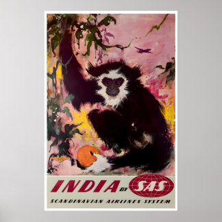 Indien Resa Poster Indisk Konst FlygplansutskriftA
