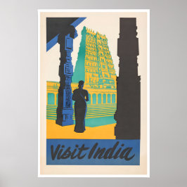 Indien Resa Poster Indisk Konst Hindu Tempels Tryc