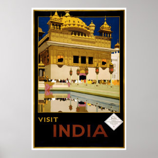 Indien Resa Poster Indisk KonsttryckA