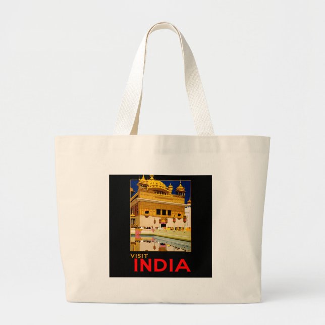 Indien resemålning affisch indisk vintage konst jumbo tygkasse (Framsidan)