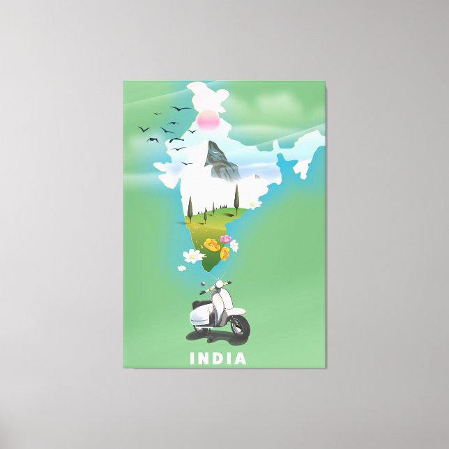 Indien reseraffisch canvastryck (Framsida)