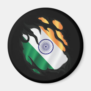 Indien Rippad Flagga Magnet