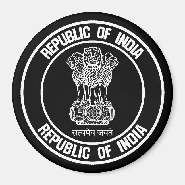 Indien Round Emblem Magnet (Framsidan)