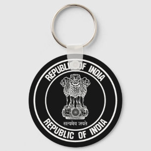 Indien Round Emblem Nyckelring