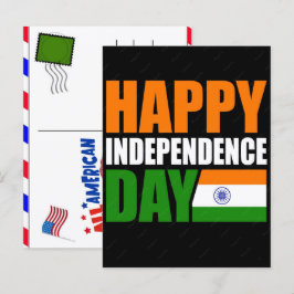 Indien självständighetsdag Trikoloredesign Helg Vykort