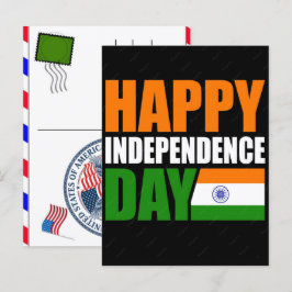 Indien självständighetsdag Trikoloredesign Helg Vykort