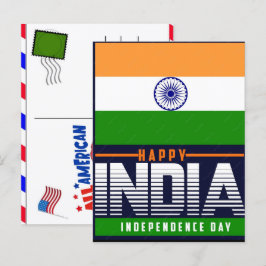 Indien självständighetsdag Trikoloredesign Helg Vykort