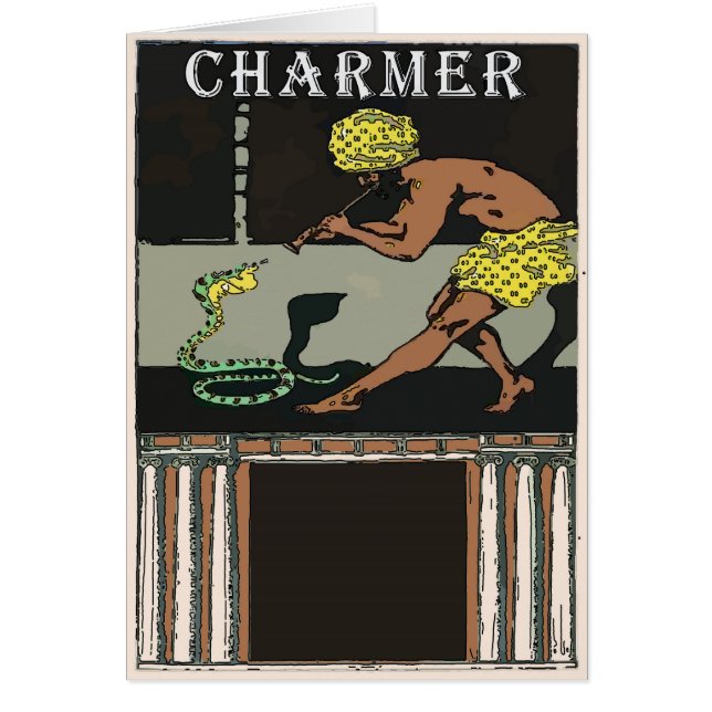 Indien, Snake Charmer Hälsningskort (Framsidan)