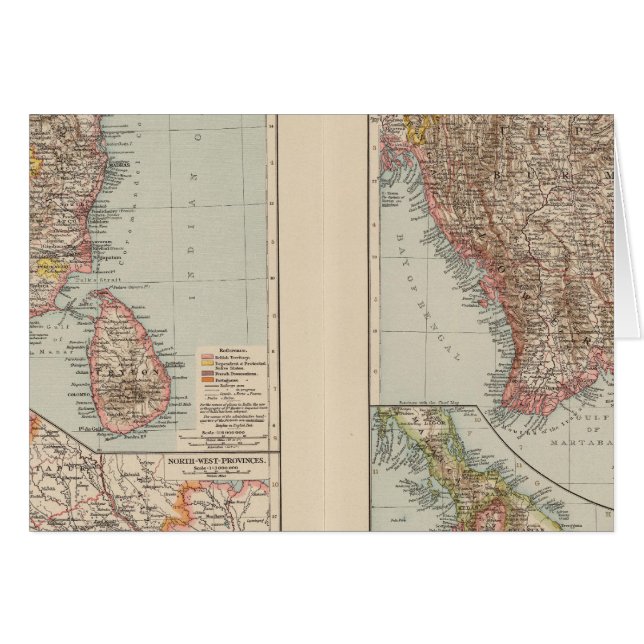 Indien söder, Burma, Malajiska Peninsulan Hälsningskort (Framsidan Horizontal)