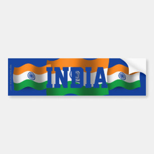 Indien som vinkar flagga bildekal