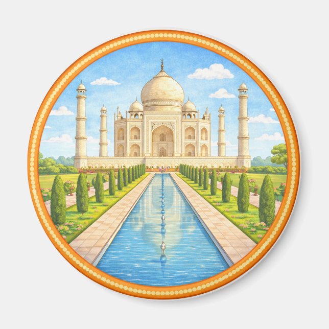Indien Taj Mahal Magnet (Framsidan)