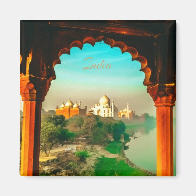 Indien Taj Mahal Magnet (Framsidan)