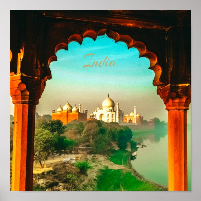 Indien Taj Mahal Poster (Framsidan)