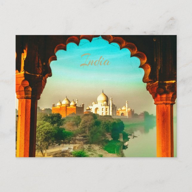 Indien Taj Mahal Vykort (Framsida)