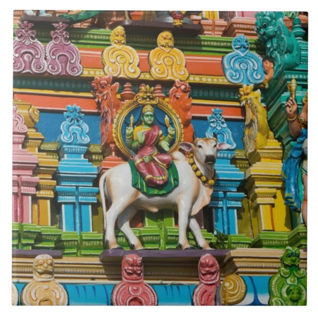 INDIEN, Tamil Nadu, Chennai: Kapaleeshwarar Kakelplatta (Framsidan)